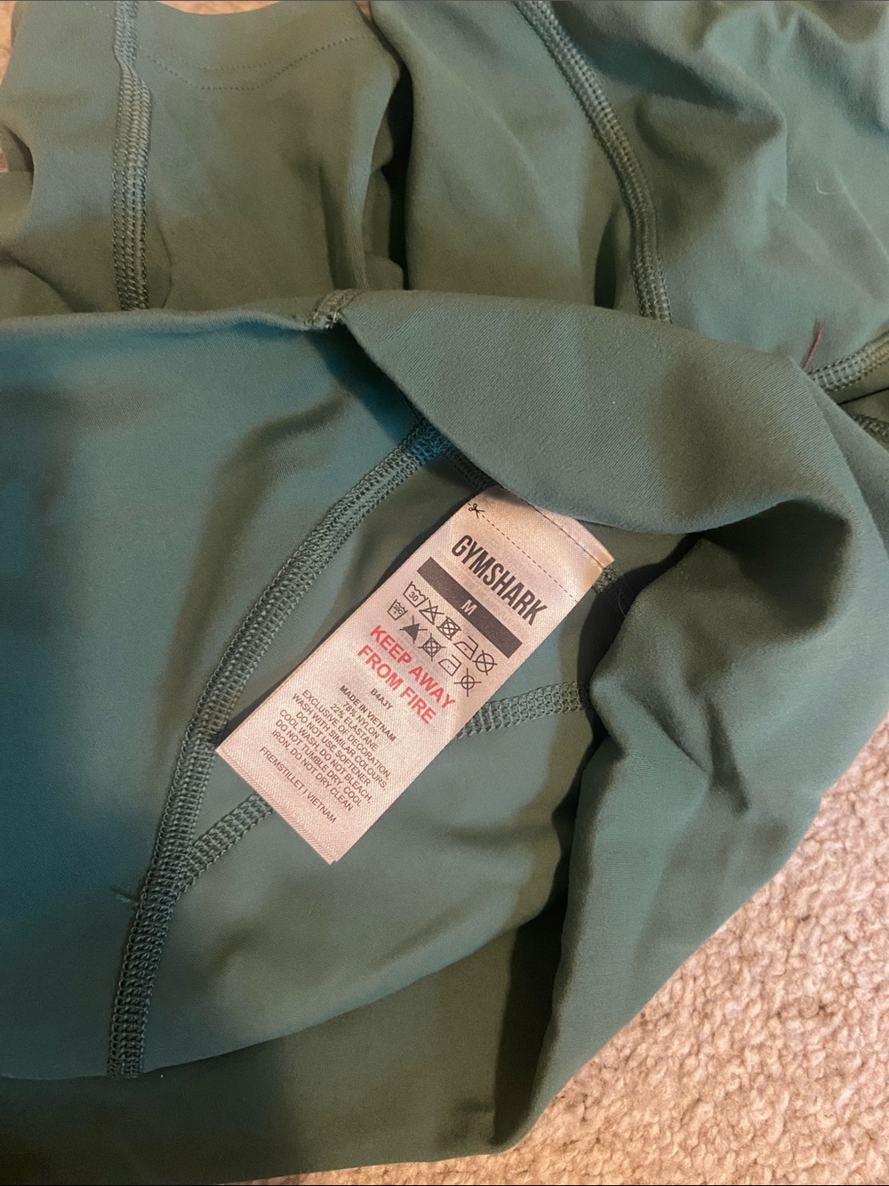 Gymshark High-Waist Olive Green Athletic Shorts - Picture 3 of 4
